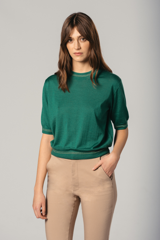 SHORT GREEN SWEATER